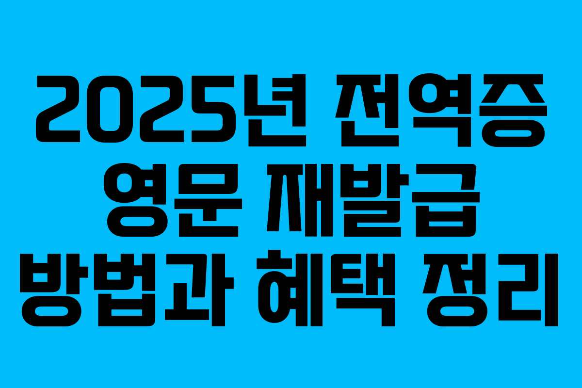 2025년 전역증 영문 재발급 방법과 혜택 정리