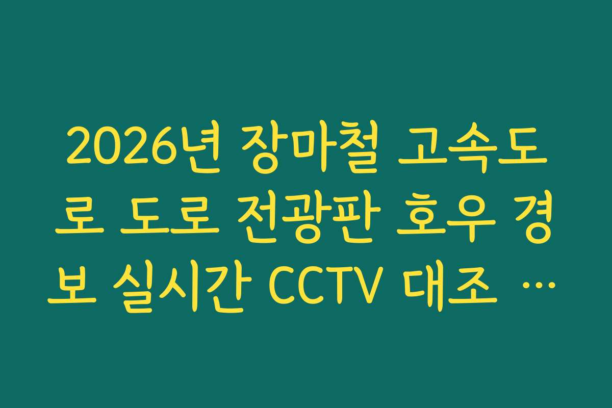 2026년 장마철 고속도로 도로 전광판 호우 경보 실시간 CCTV 대조 확인