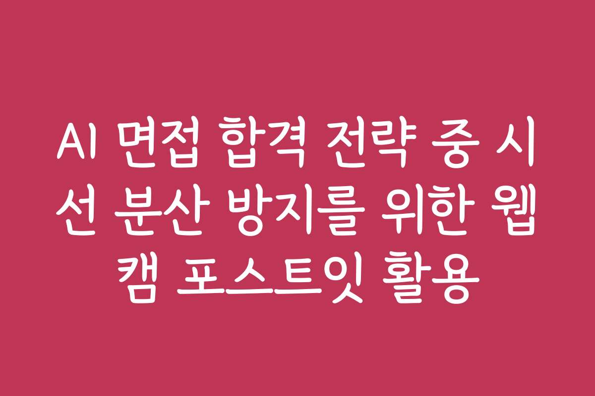 AI 면접 합격 전략 중 시선 분산 방지를 위한 웹캠 포스트잇 활용