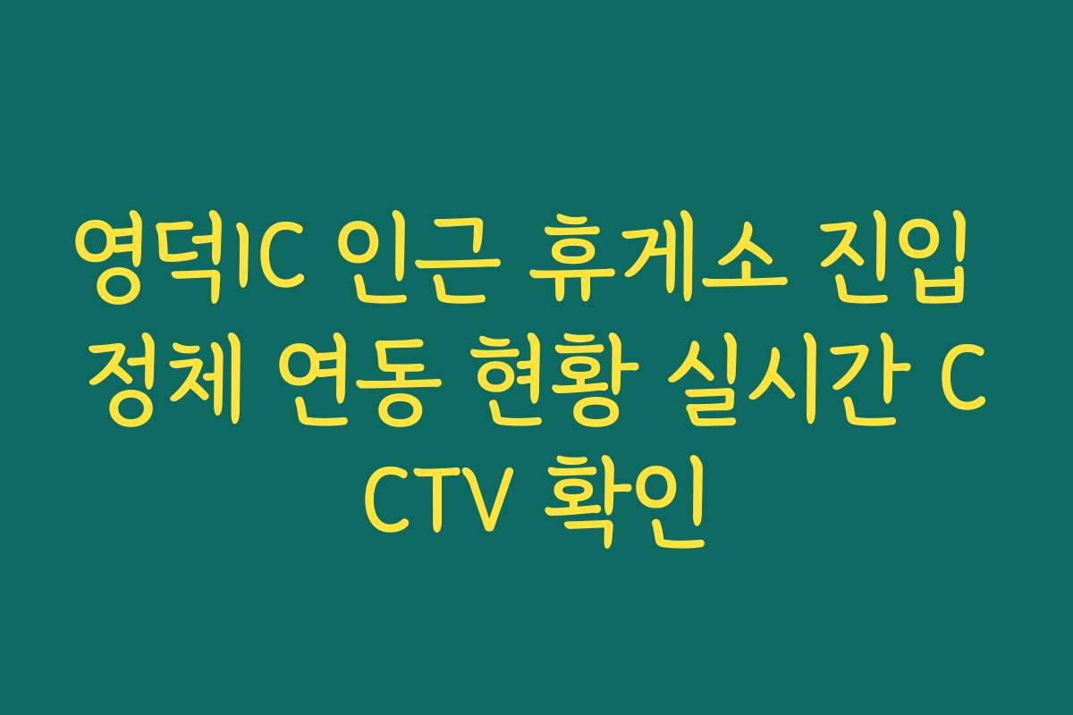 영덕IC 인근 휴게소 진입 정체 연동 현황 실시간 CCTV 확인