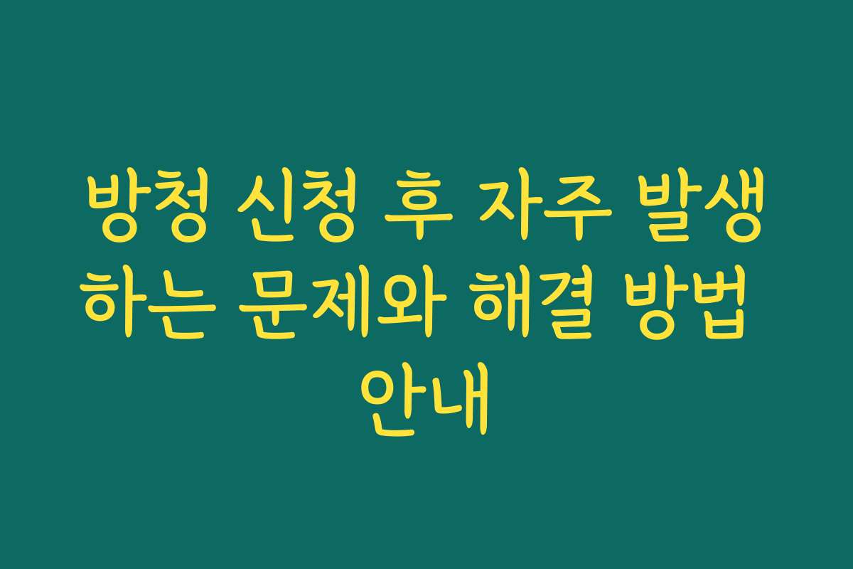 방청 신청 후 자주 발생하는 문제와 해결 방법 안내