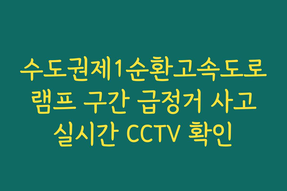 수도권제1순환고속도로 램프 구간 급정거 사고 실시간 CCTV 확인