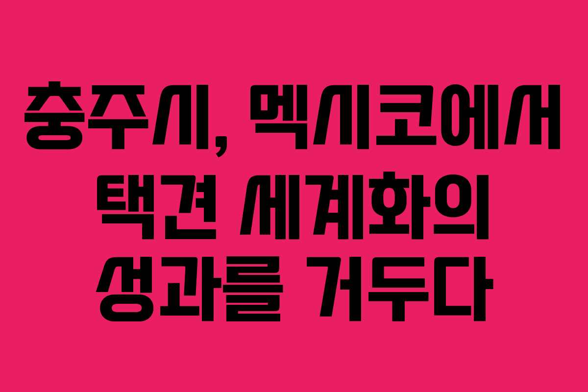 충주시, 멕시코에서 택견 세계화의 성과를 거두다
