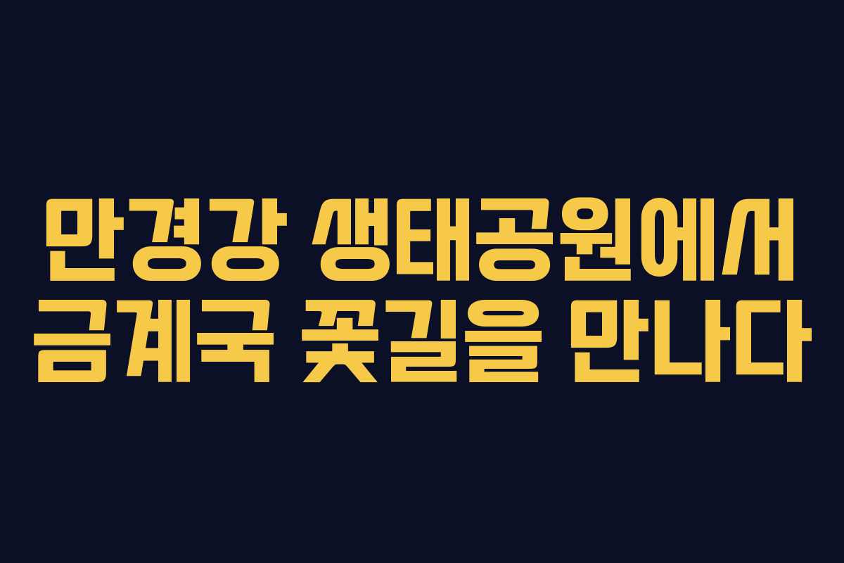 만경강 생태공원에서 금계국 꽃길을 만나다