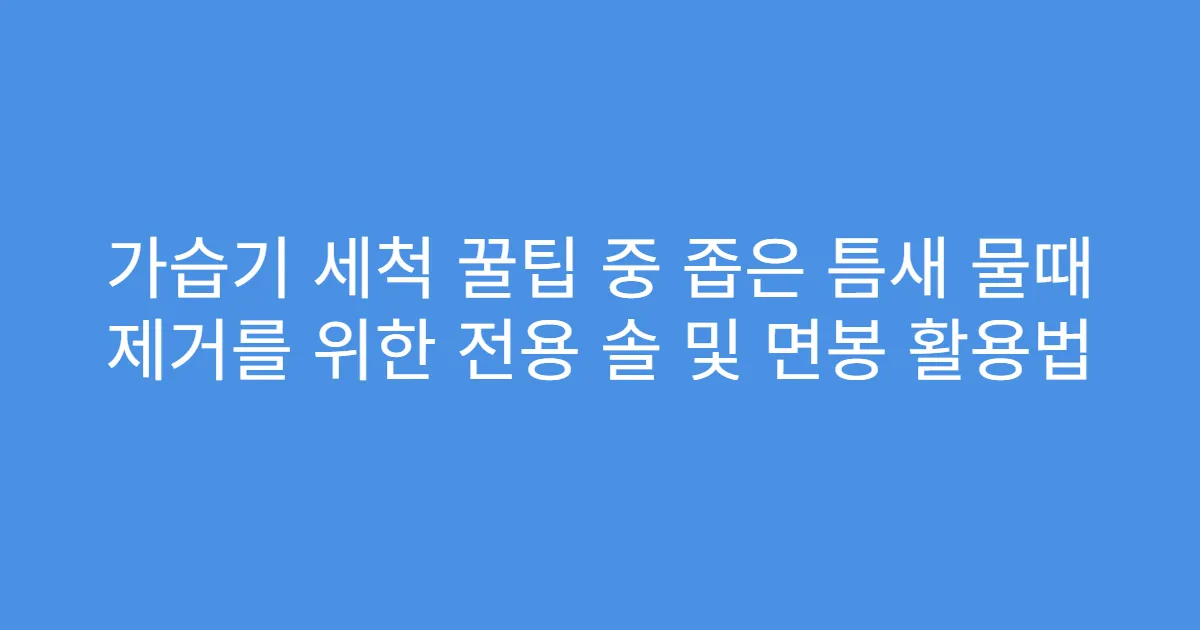 가습기 세척 꿀팁 중 좁은 틈새 물때 제거를 위한 전용 솔 및 면봉 활용법