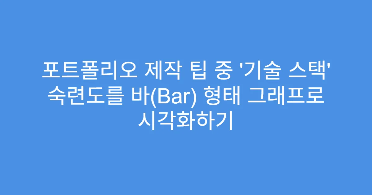 포트폴리오 제작 팁 중 ‘기술 스택’ 숙련도를 바(Bar) 형태 그래프로 시각화하기