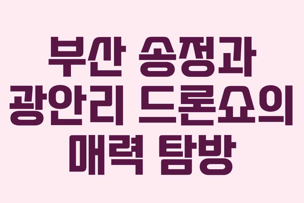 부산 송정과 광안리 드론쇼의 매력 탐방