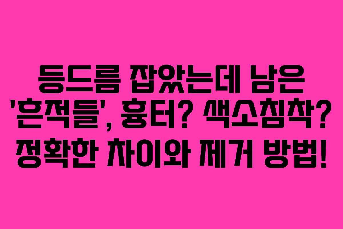 등드름 잡았는데 남은 ‘흔적들’, 흉터? 색소침착? 정확한 차이와 제거 방법!
