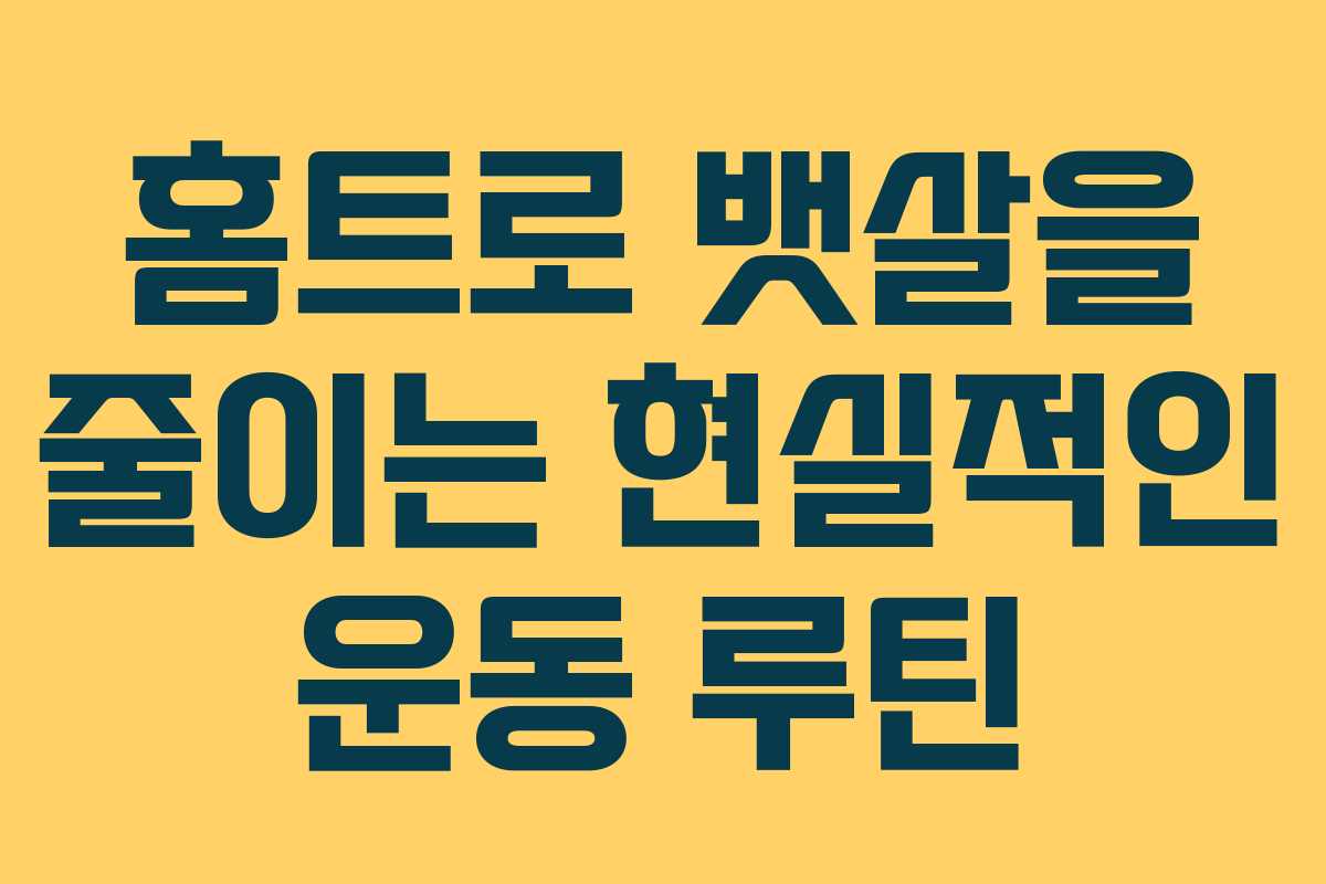 홈트로 뱃살을 줄이는 현실적인 운동 루틴