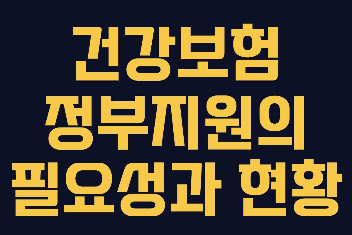 건강보험 정부지원의 필요성과 현황