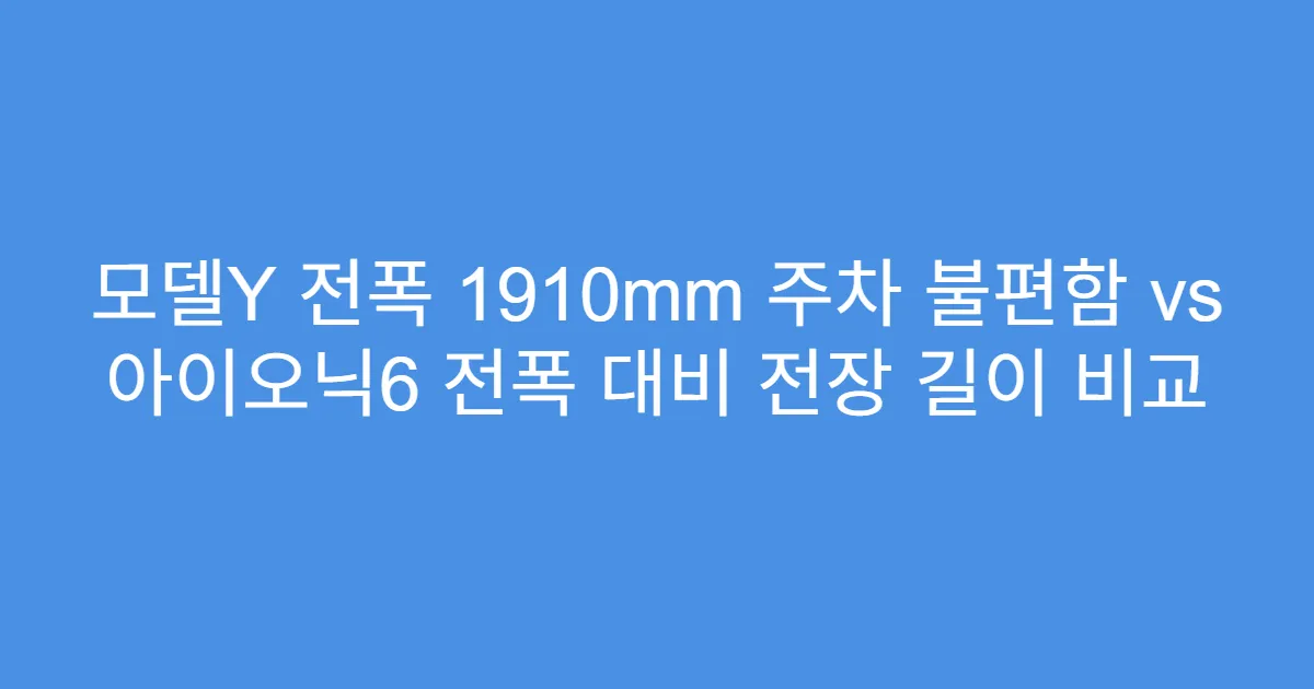 모델Y 전폭 1910mm 주차 불편함 vs 아이오닉6 전폭 대비 전장 길이 비교