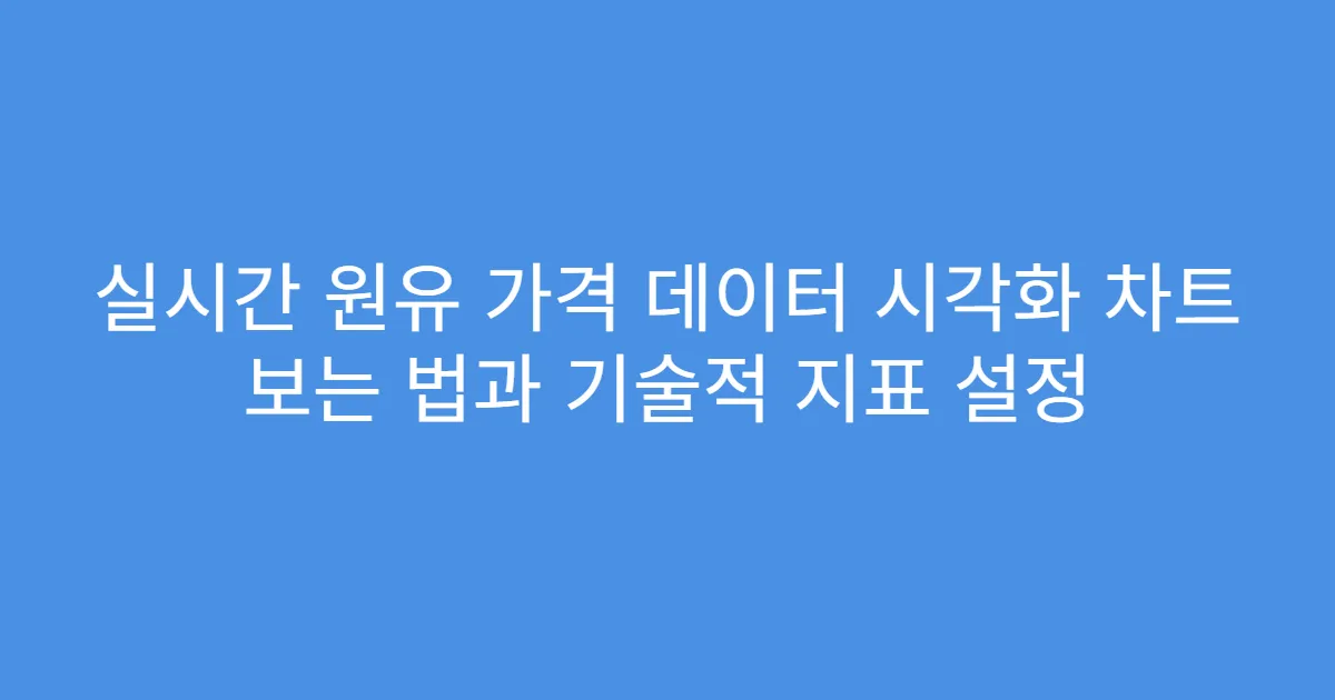실시간 원유 가격 데이터 시각화 차트 보는 법과 기술적 지표 설정