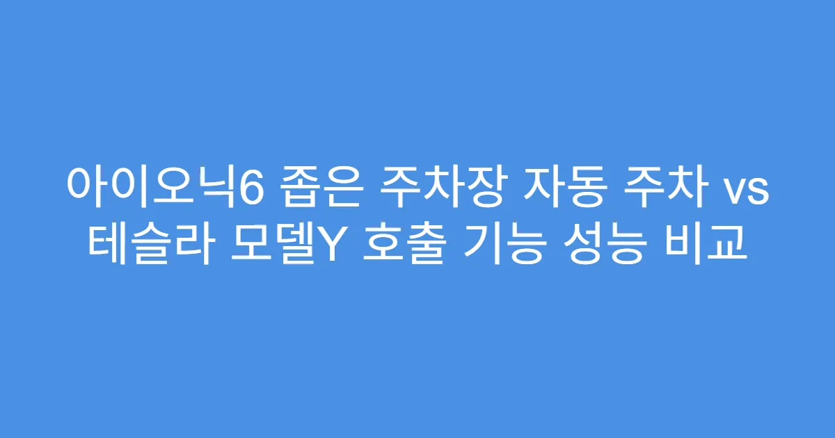아이오닉6 좁은 주차장 자동 주차 vs 테슬라 모델Y 호출 기능 성능 비교