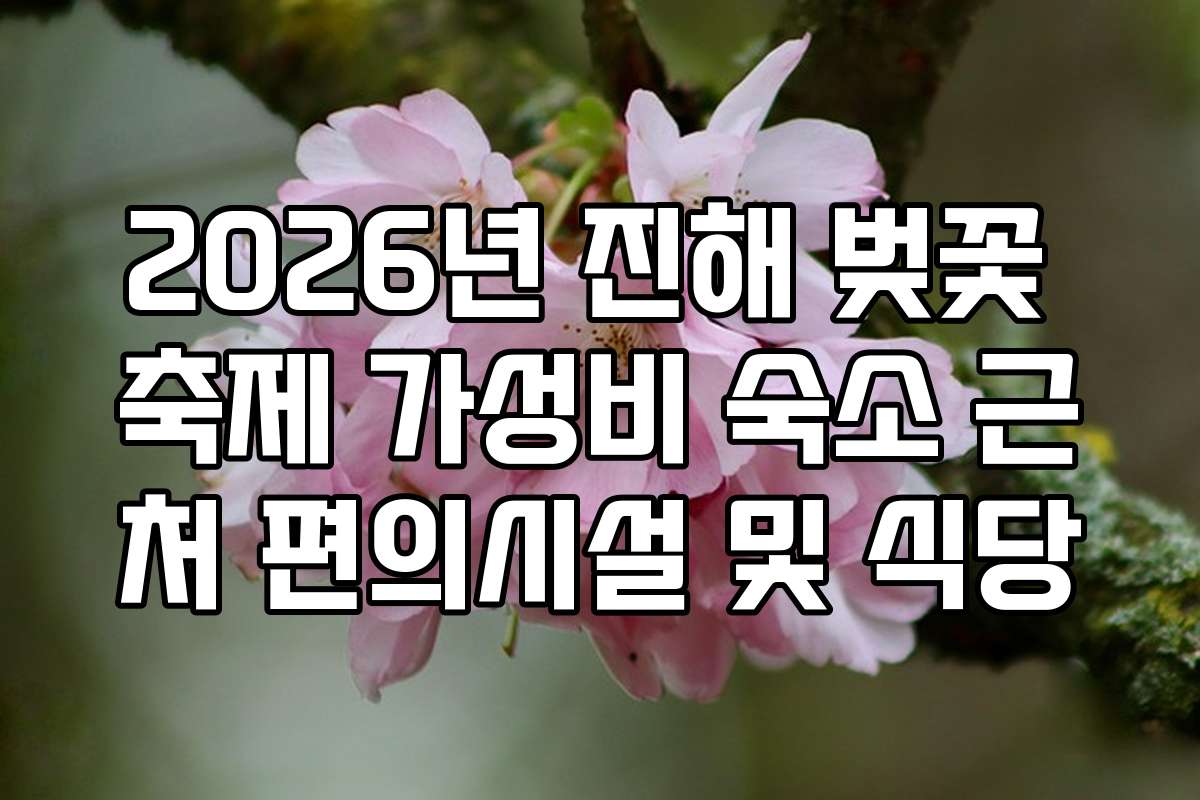 2026년 진해 벚꽃 축제 가성비 숙소 근처 편의시설 및 식당