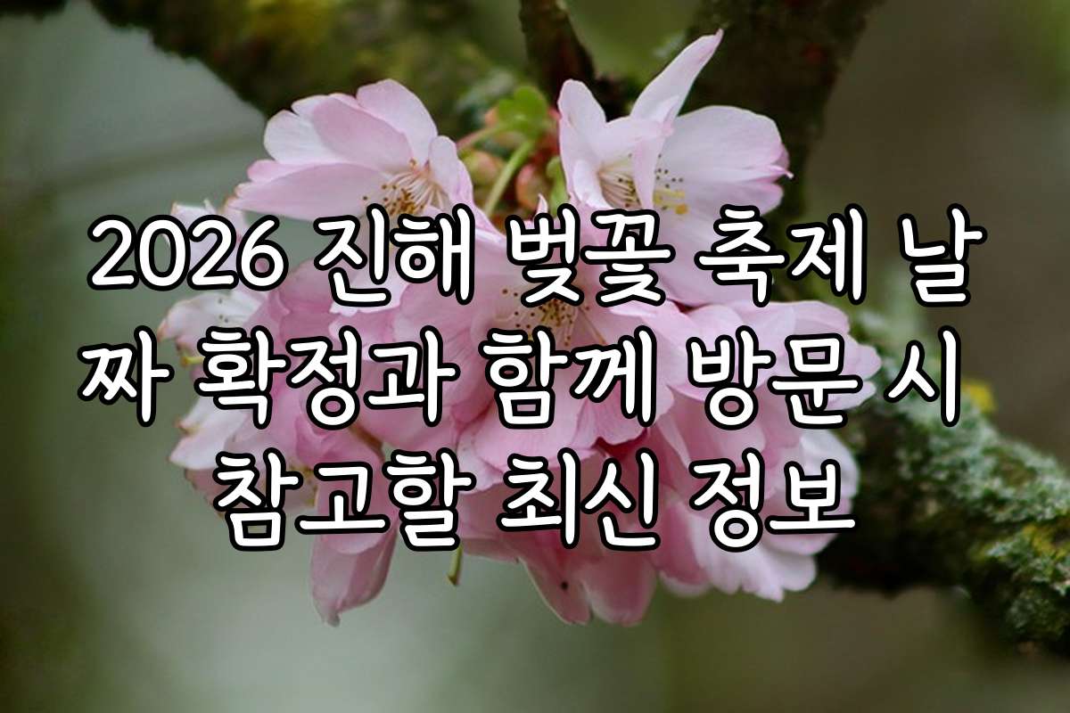 2026 진해 벚꽃 축제 날짜 확정과 함께 방문 시 참고할 최신 정보