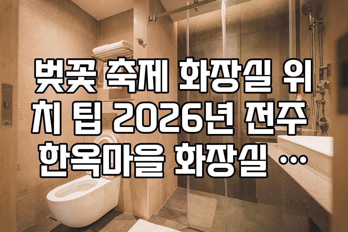 벚꽃 축제 화장실 위치 팁 2026년 전주 한옥마을 화장실 위치 및 비번