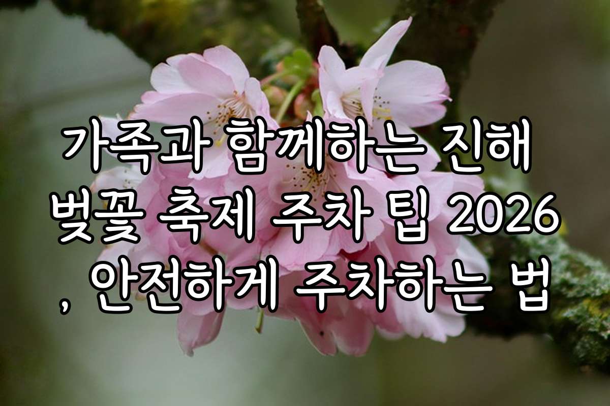 가족과 함께하는 진해 벚꽃 축제 주차 팁 2026, 안전하게 주차하는 법