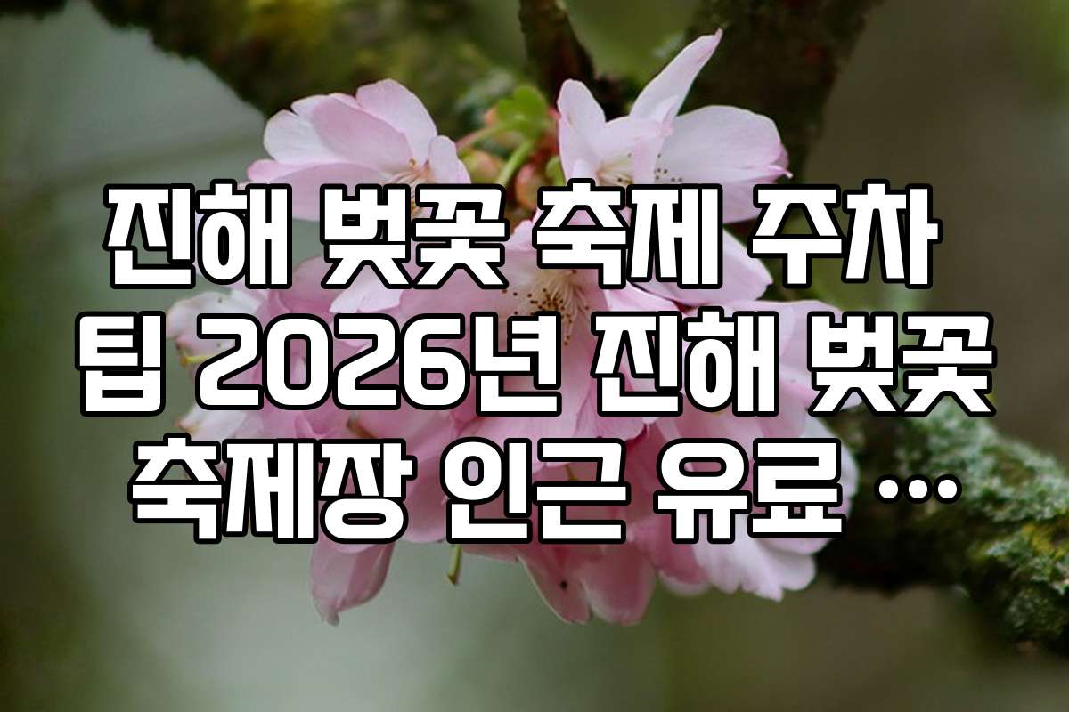 진해 벚꽃 축제 주차 팁 2026년 진해 벚꽃 축제장 인근 유료 사설 주차