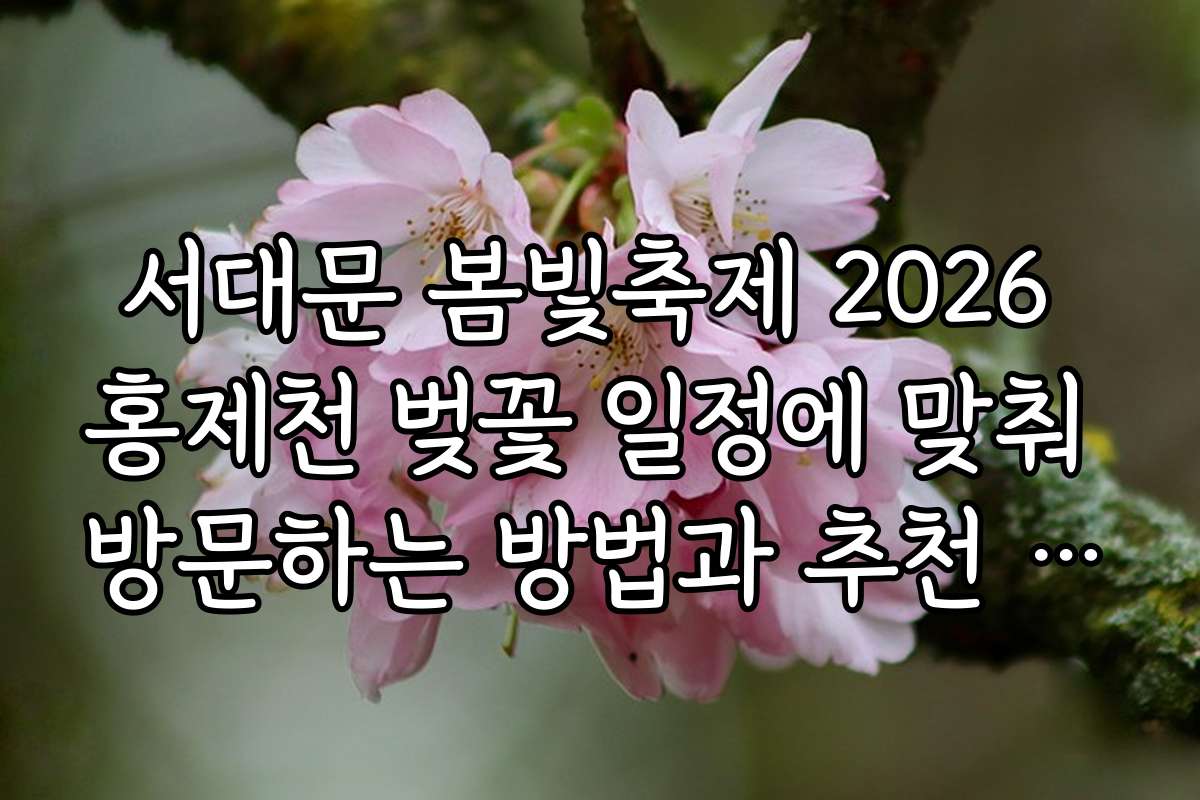 서대문 봄빛축제 2026 홍제천 벚꽃 일정에 맞춰 방문하는 방법과 추천 일정표 제공