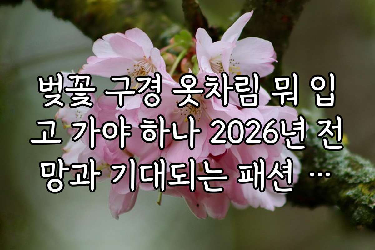 벚꽃 구경 옷차림 뭐 입고 가야 하나 2026년 전망과 기대되는 패션 트렌드 분석