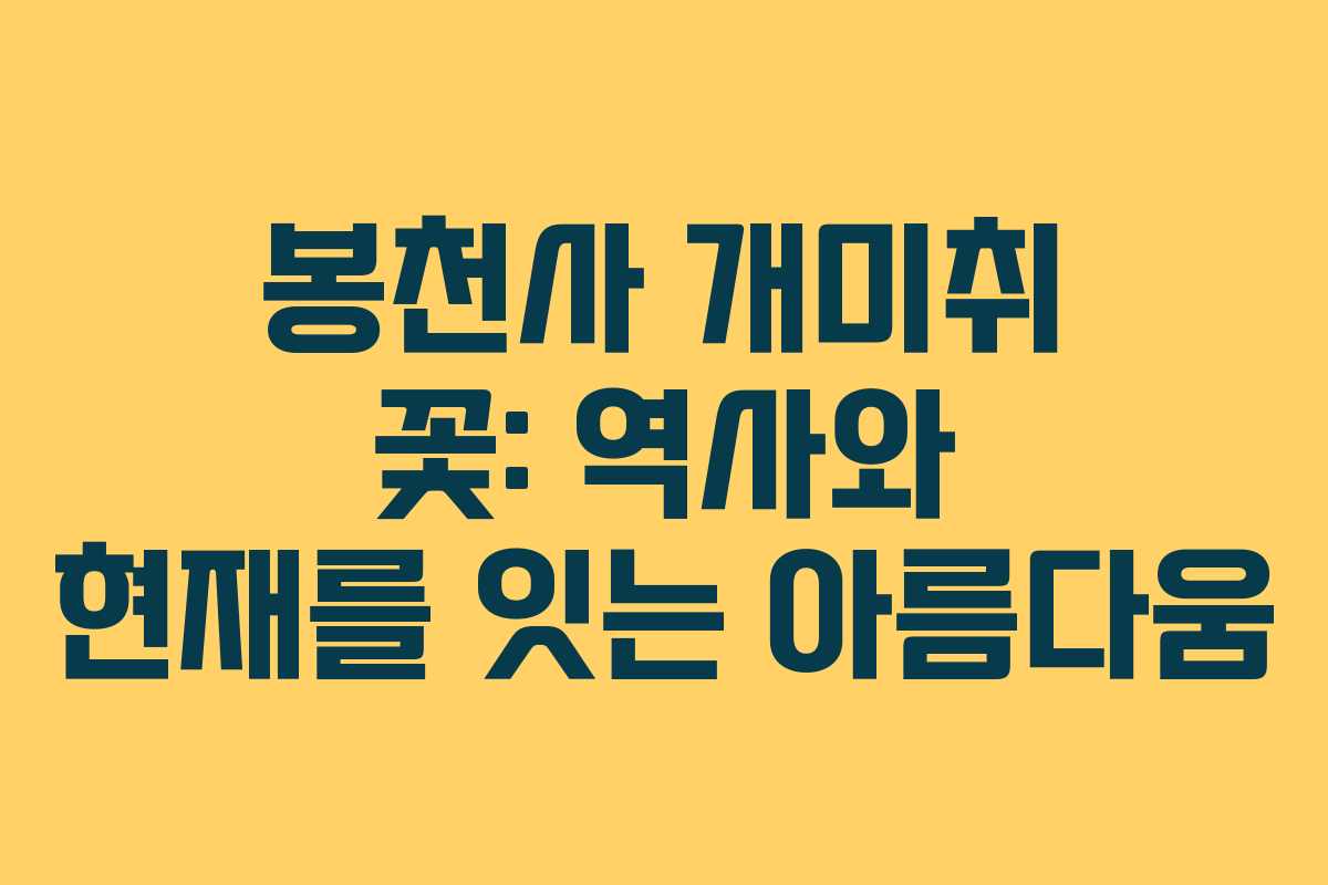 봉천사 개미취 꽃: 역사와 현재를 잇는 아름다움