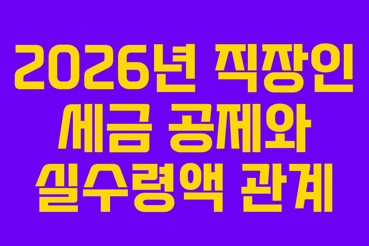 2026년 직장인 세금 공제와 실수령액 관계