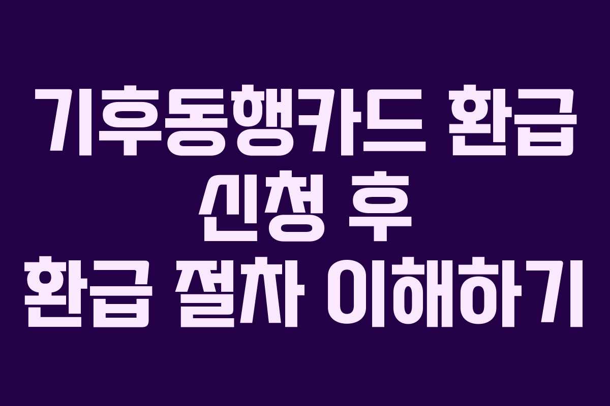 기후동행카드 환급 신청 후 환급 절차 이해하기