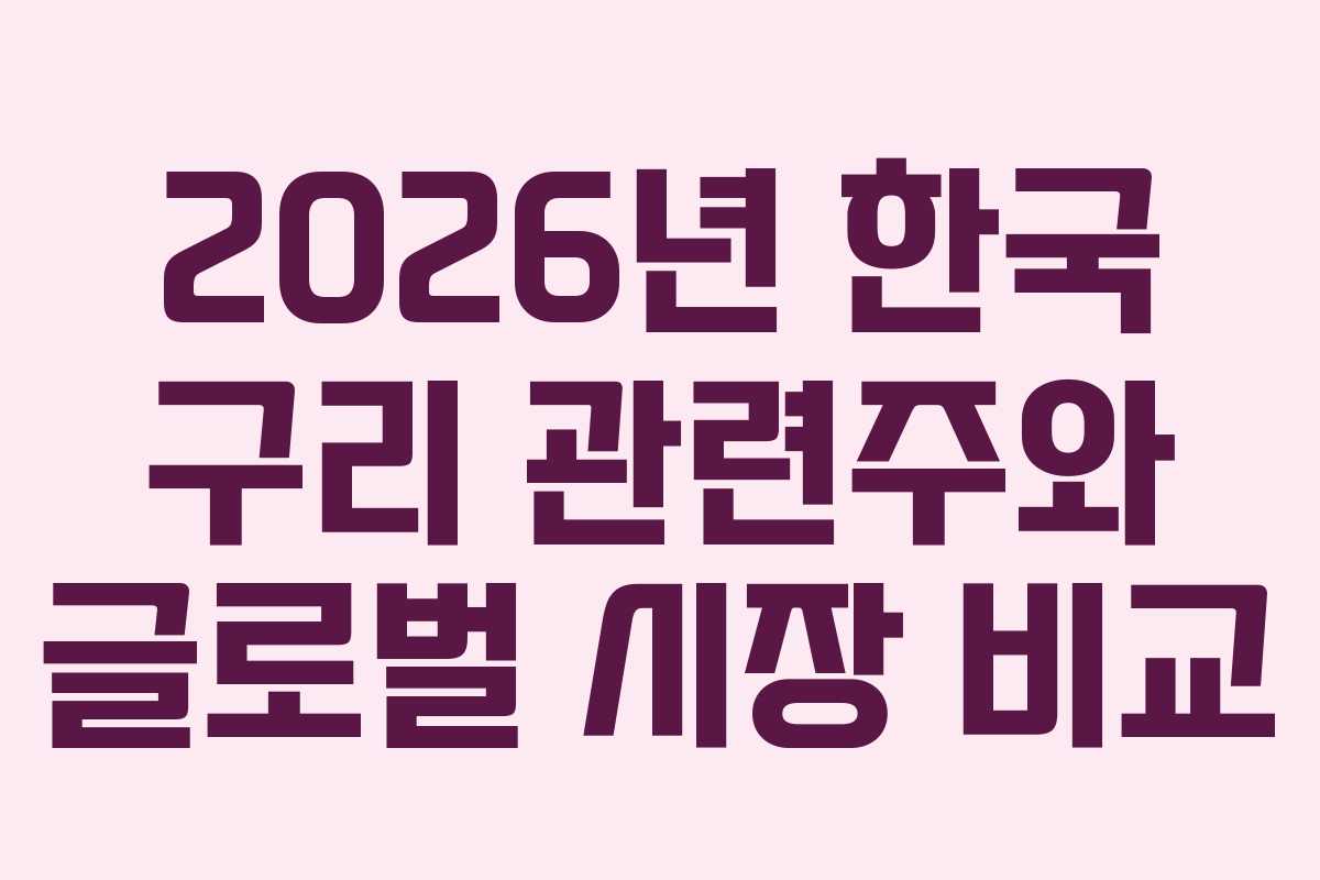 2026년 한국 구리 관련주와 글로벌 시장 비교