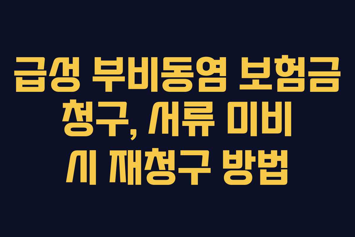 급성 부비동염 보험금 청구, 서류 미비 시 재청구 방법