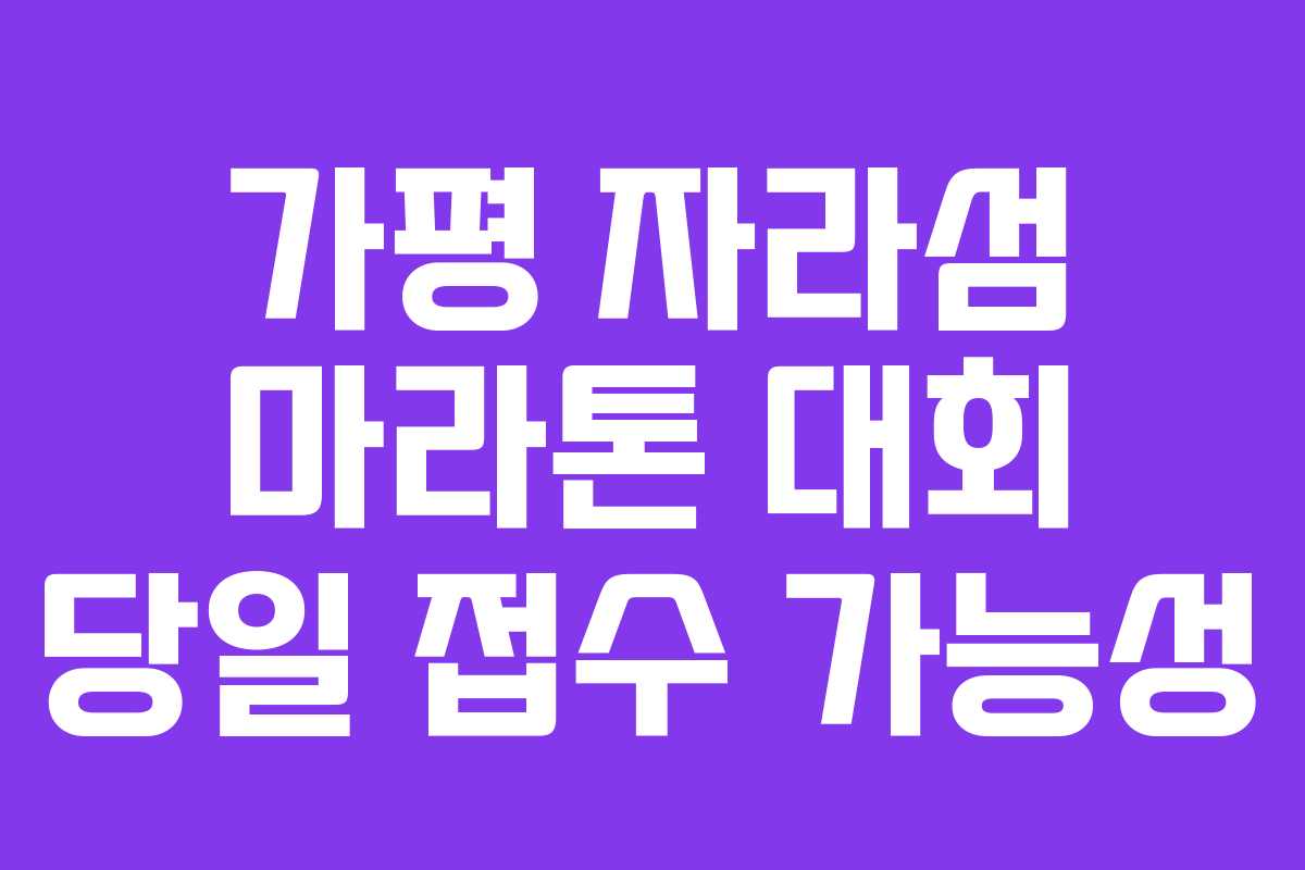 가평 자라섬 마라톤 대회 당일 접수 가능성