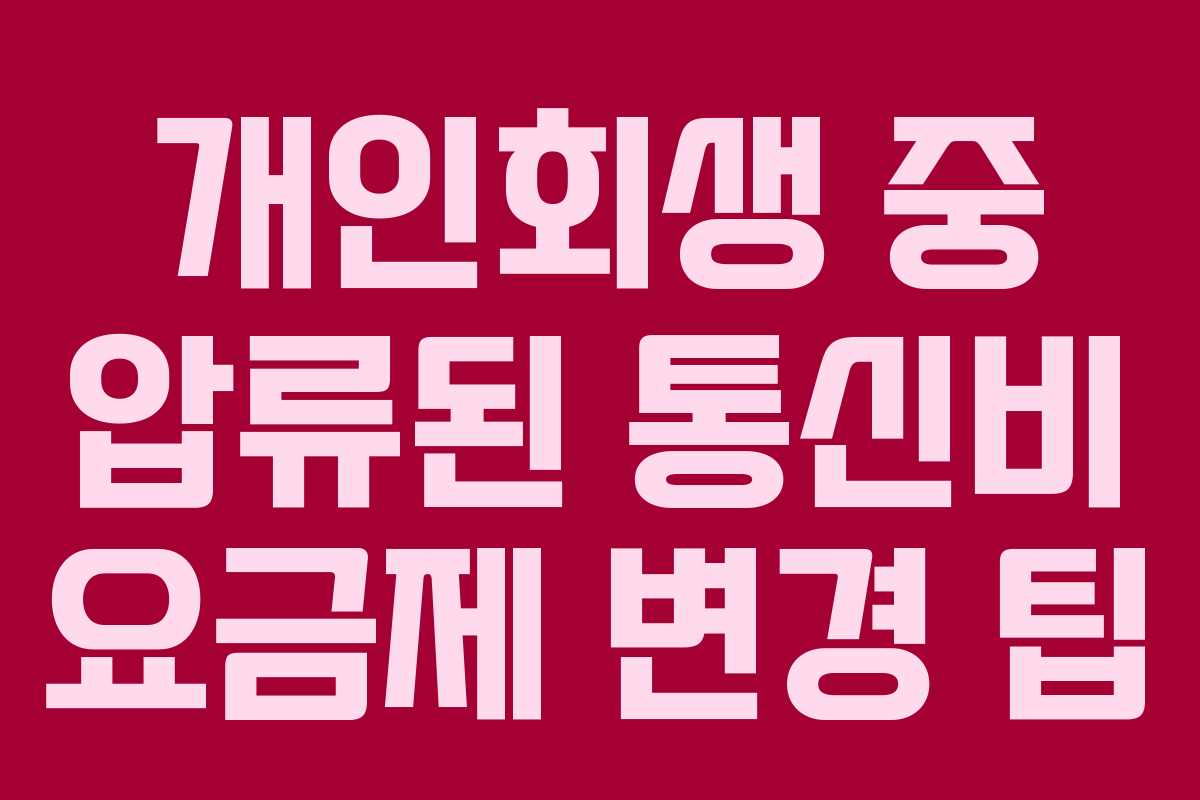 개인회생 중 압류된 통신비 요금제 변경 팁