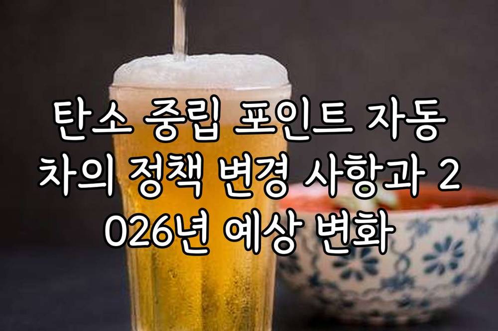 탄소 중립 포인트 자동차의 정책 변경 사항과 2026년 예상 변화