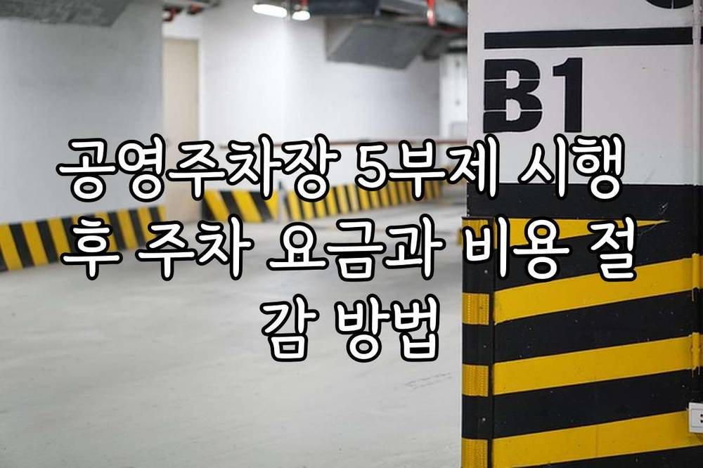 공영주차장 5부제 시행 후 주차 요금과 비용 절감 방법