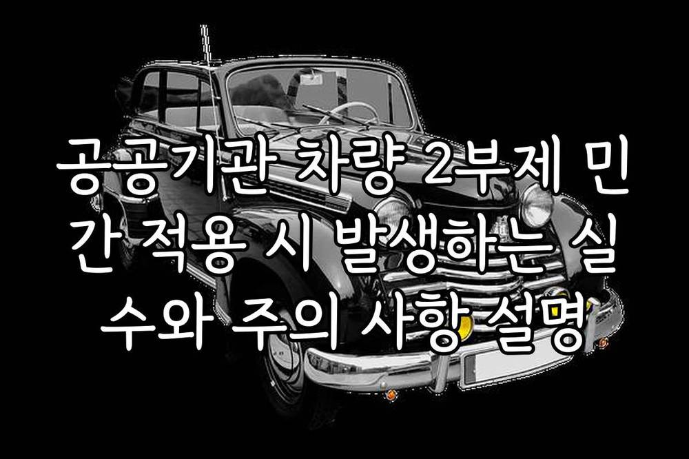 공공기관 차량 2부제 민간 적용 시 발생하는 실수와 주의 사항 설명