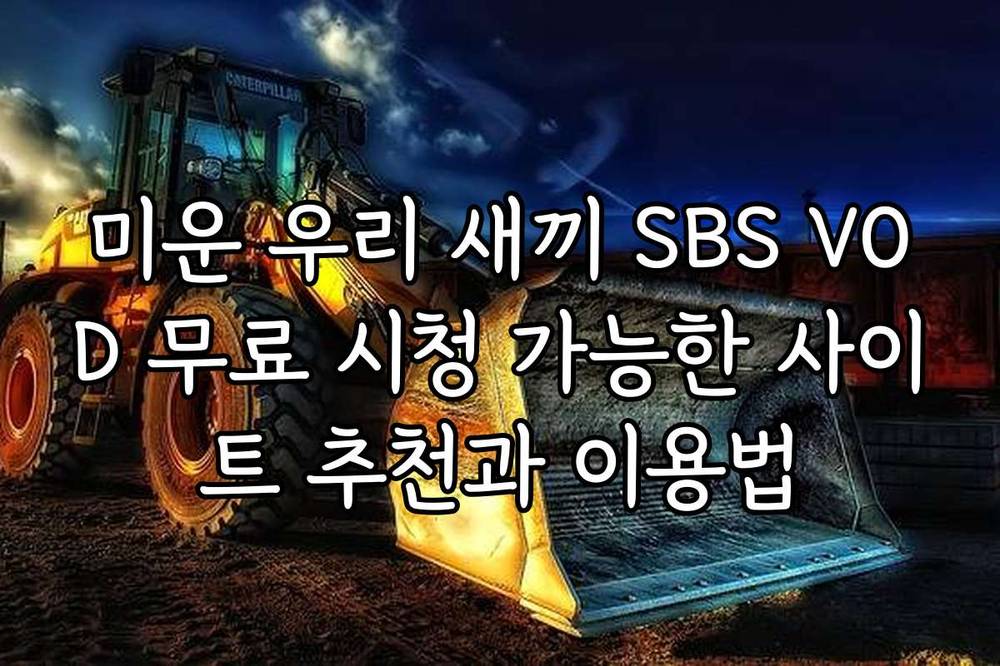 미운 우리 새끼 SBS VOD 무료 시청 가능한 사이트 추천과 이용법