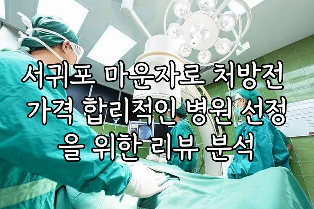 서귀포 마운자로 처방전 가격 합리적인 병원 선정을 위한 리뷰 분석