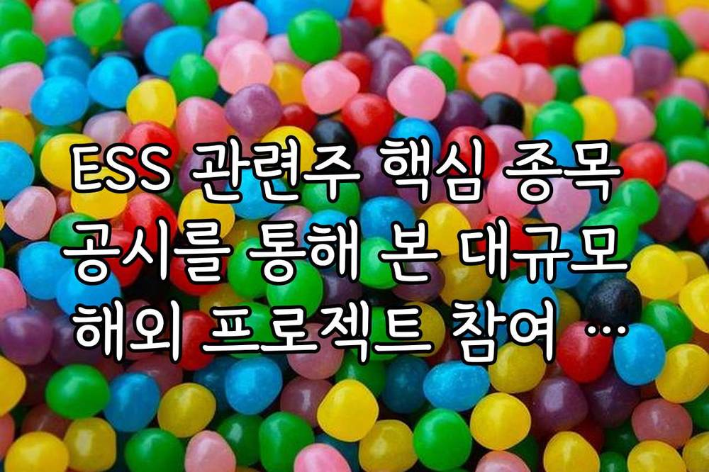 ESS 관련주 핵심 종목 공시를 통해 본 대규모 해외 프로젝트 참여 현황