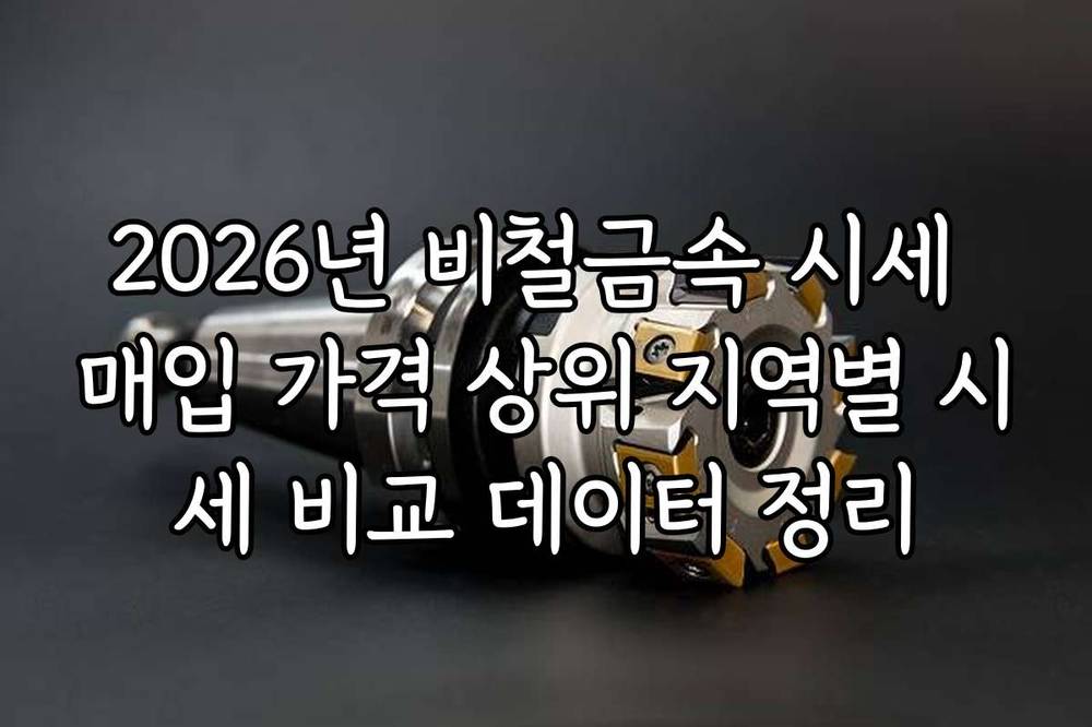 2026년 비철금속 시세 매입 가격 상위 지역별 시세 비교 데이터 정리