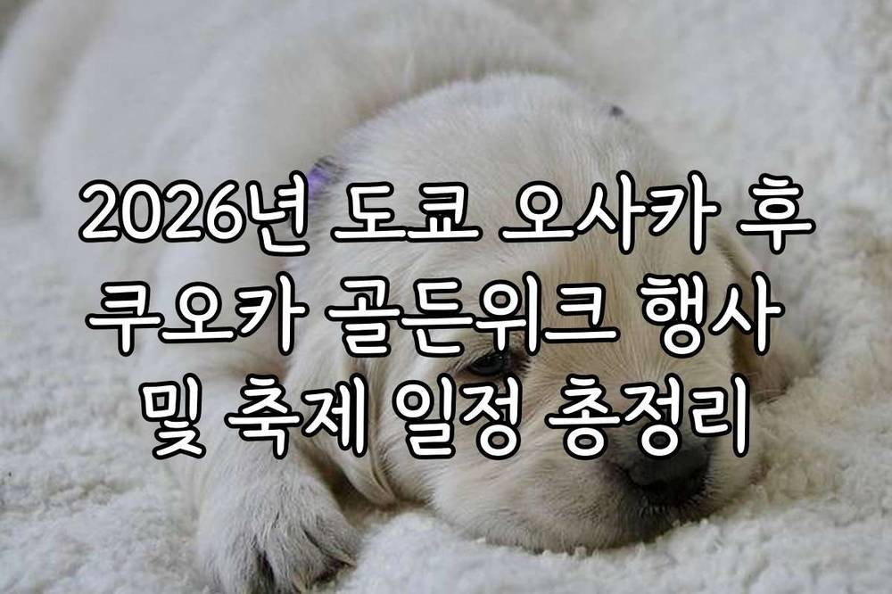 2026년 도쿄 오사카 후쿠오카 골든위크 행사 및 축제 일정 총정리