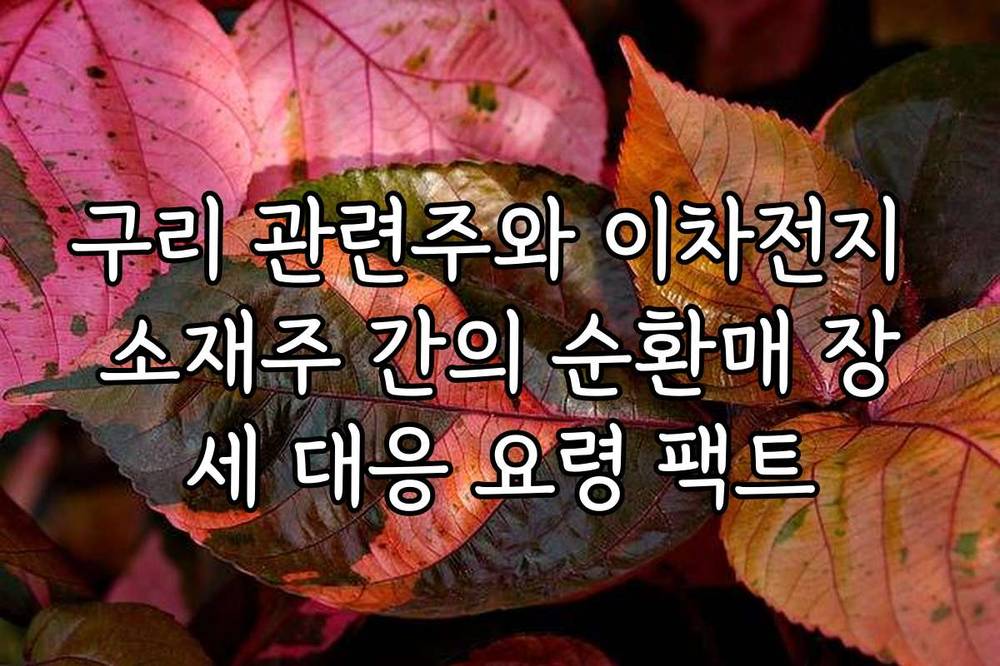 구리 관련주와 이차전지 소재주 간의 순환매 장세 대응 요령 팩트