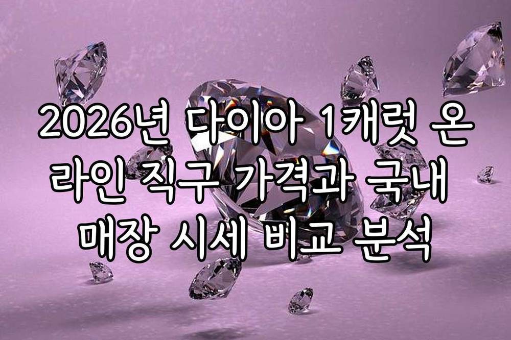 2026년 다이아 1캐럿 온라인 직구 가격과 국내 매장 시세 비교 분석