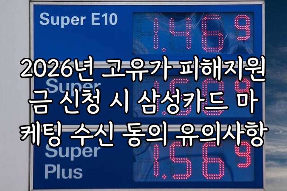 2026년 고유가 피해지원금 신청 시 삼성카드 마케팅 수신 동의 유의사항