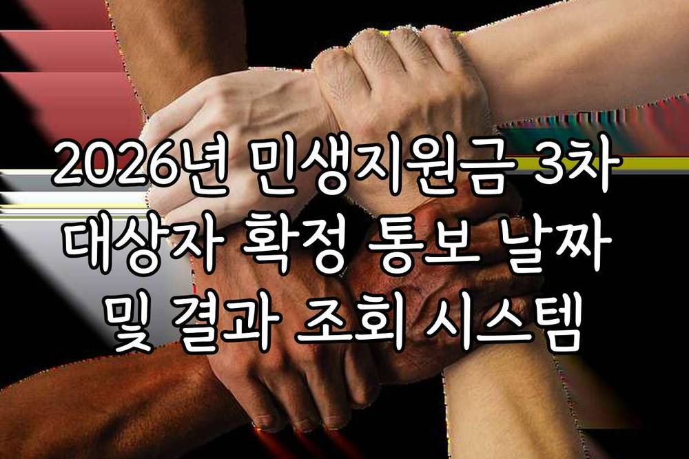 2026년 민생지원금 3차 대상자 확정 통보 날짜 및 결과 조회 시스템