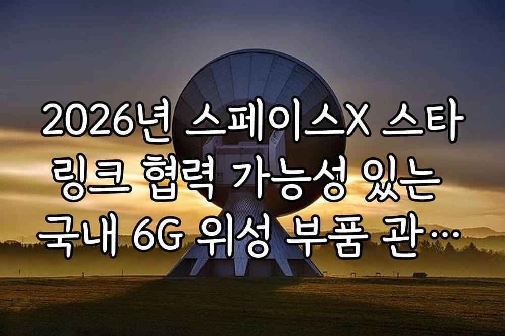 2026년 스페이스X 스타링크 협력 가능성 있는 국내 6G 위성 부품 관련주