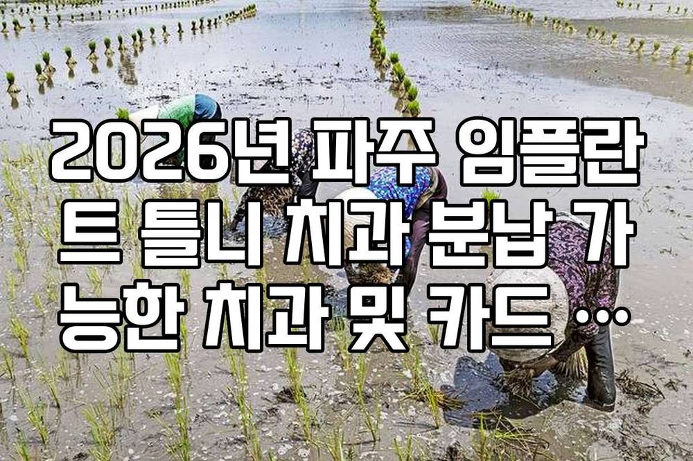 2026년 파주 임플란트 틀니 치과 분납 가능한 치과 및 카드 혜택 안내