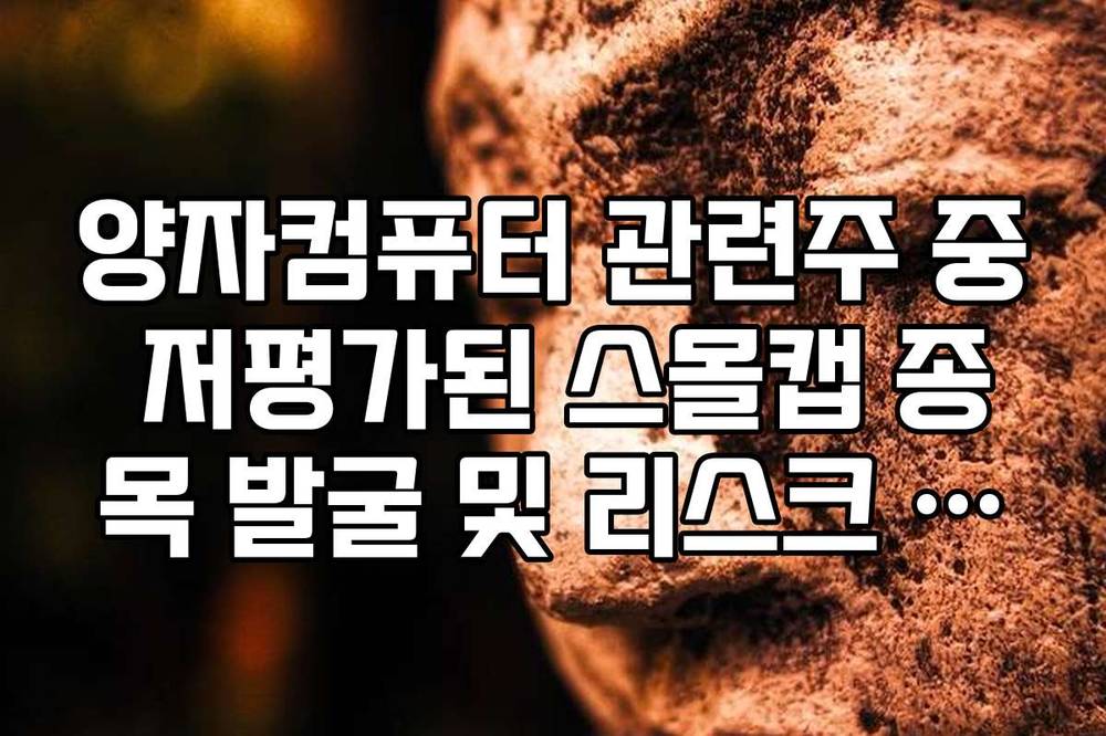 양자컴퓨터 관련주 중 저평가된 스몰캡 종목 발굴 및 리스크 관리법