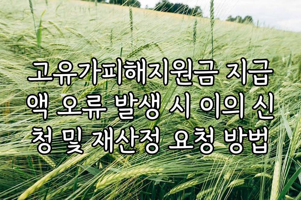 고유가피해지원금 지급액 오류 발생 시 이의 신청 및 재산정 요청 방법