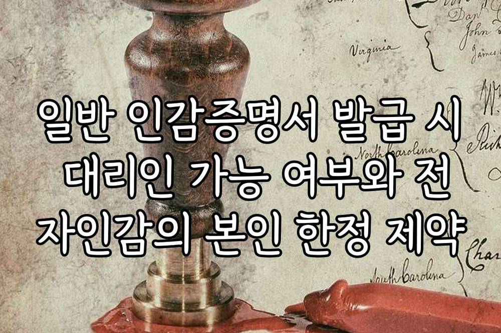 일반 인감증명서 발급 시 대리인 가능 여부와 전자인감의 본인 한정 제약