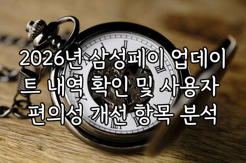 2026년 삼성페이 업데이트 내역 확인 및 사용자 편의성 개선 항목 분석