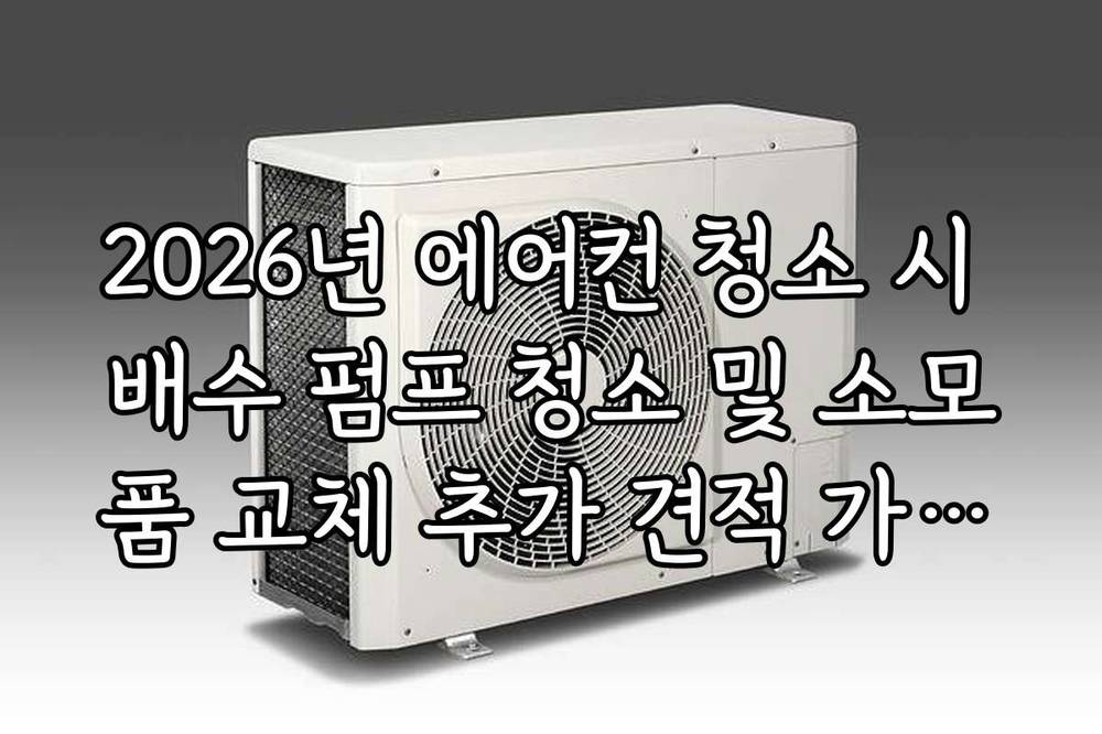 2026년 에어컨 청소 시 배수 펌프 청소 및 소모품 교체 추가 견적 가이드
